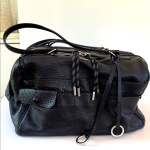 Zadig & Voltaire Black leather studded bowling bag